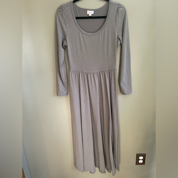 LuLaRoe Dresses & Skirts - Lularoe Ryane dress grey long sleeve maxi size small